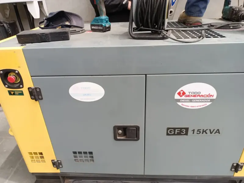 Detalle de grupo generador GF3 de 15 kVA instalado